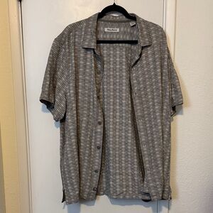 Tommy Bahama Gray Plaid Short Sleeve Button-up